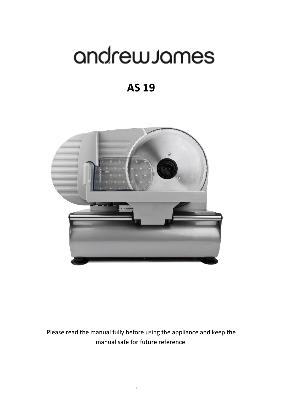 Andrew James AJ000035 22CM Food Slicer User Manual | 10 pages