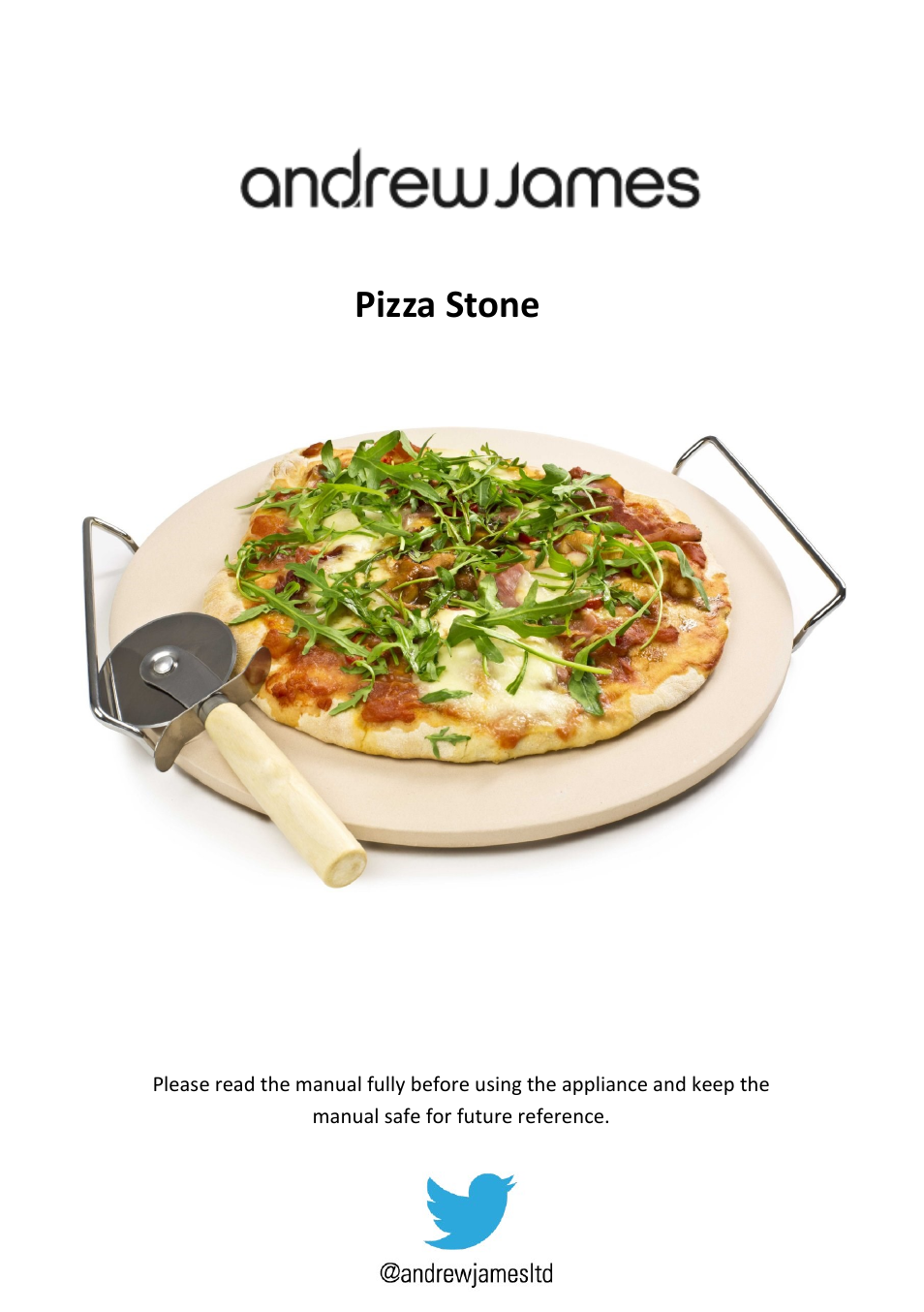 Andrew James AJ000009 Pizza Stone Set User Manual | 4 pages