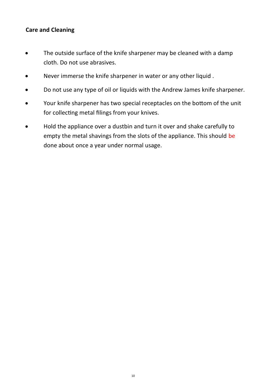 Andrew James AJ000010 Knife Sharpener User Manual | Page 10 / 13