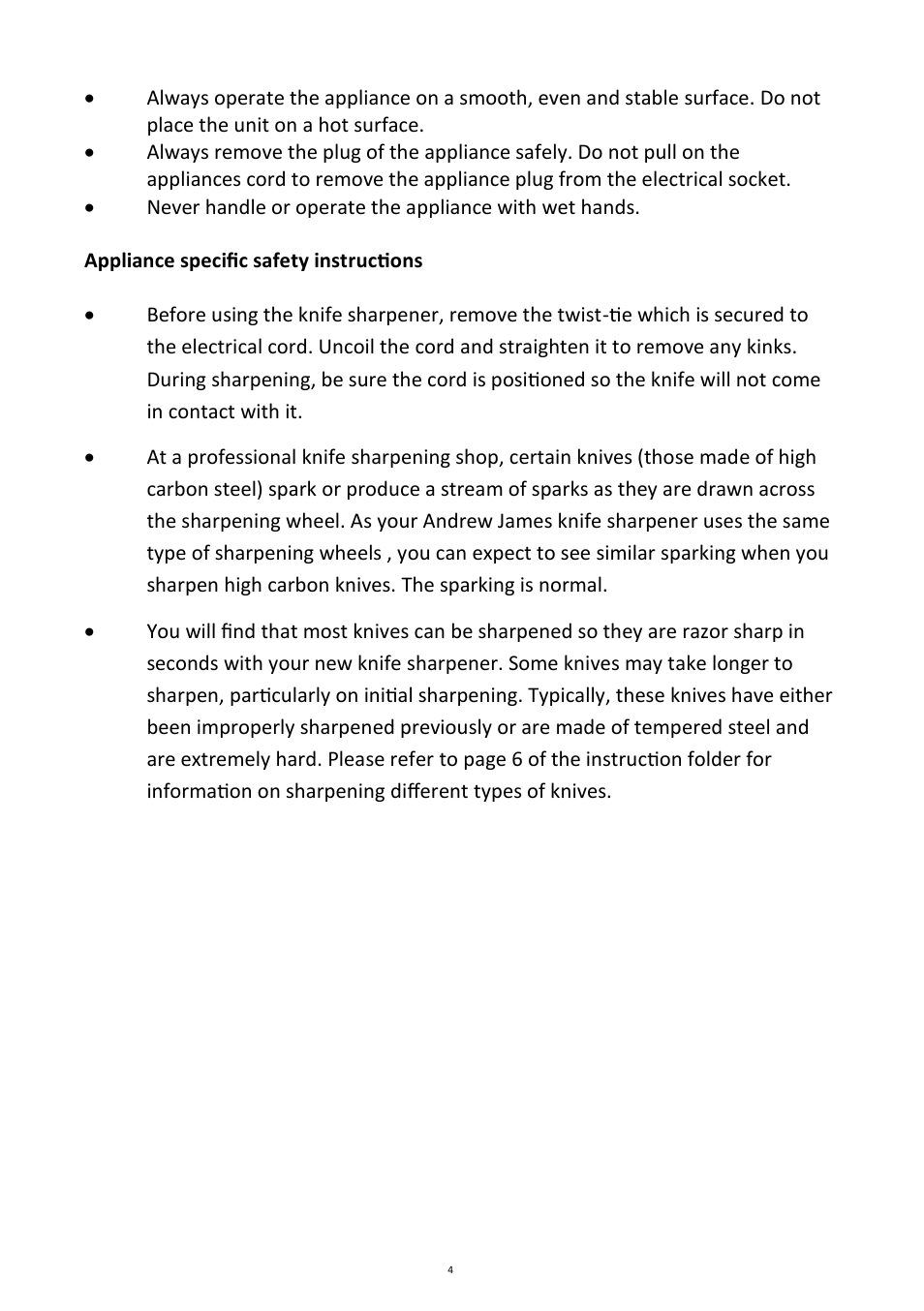 Andrew James AJ000010 Knife Sharpener User Manual | Page 4 / 13