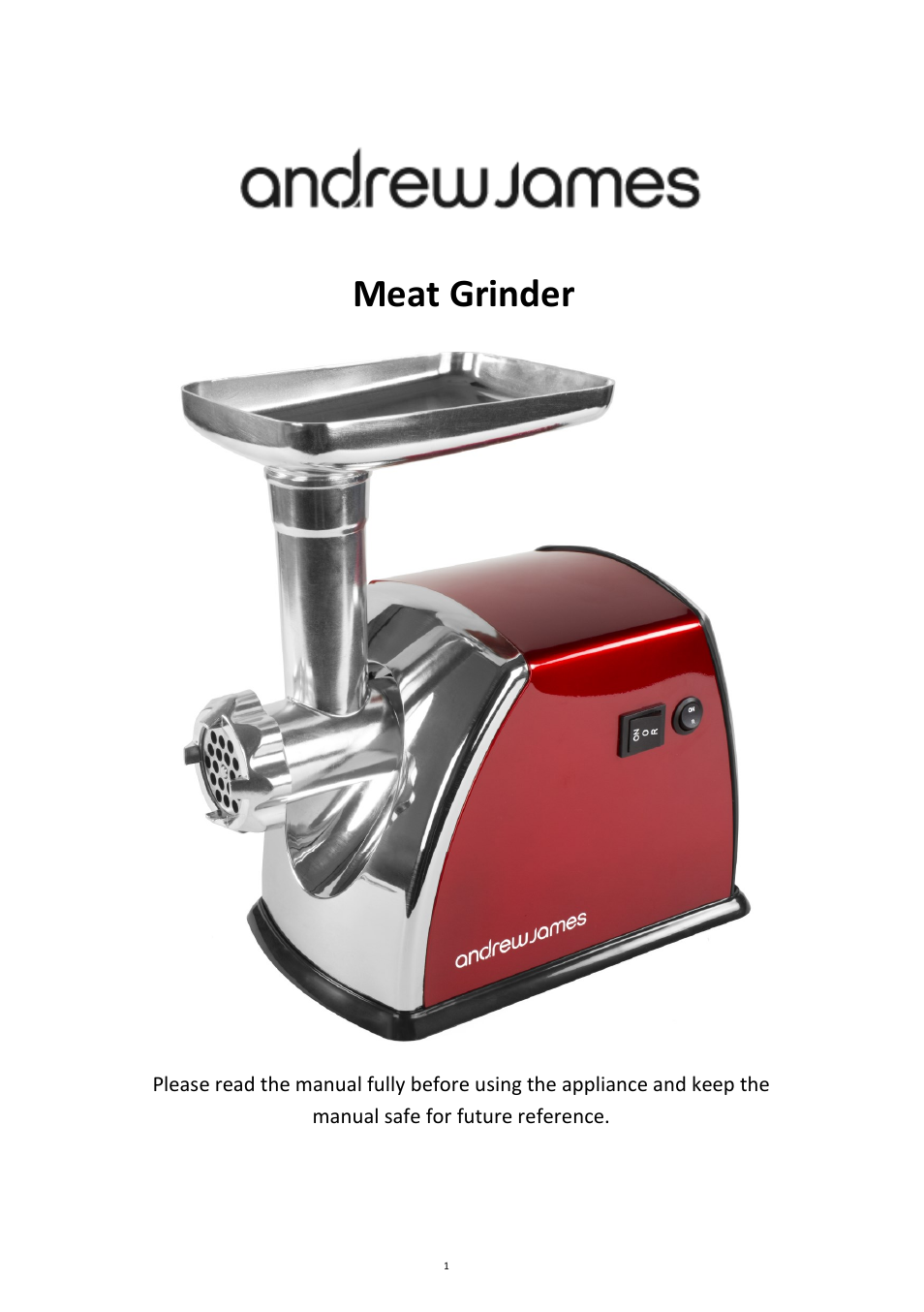 Andrew James AJ000360 Meat Grinder with Tomato Squeezer User Manual | 14 pages