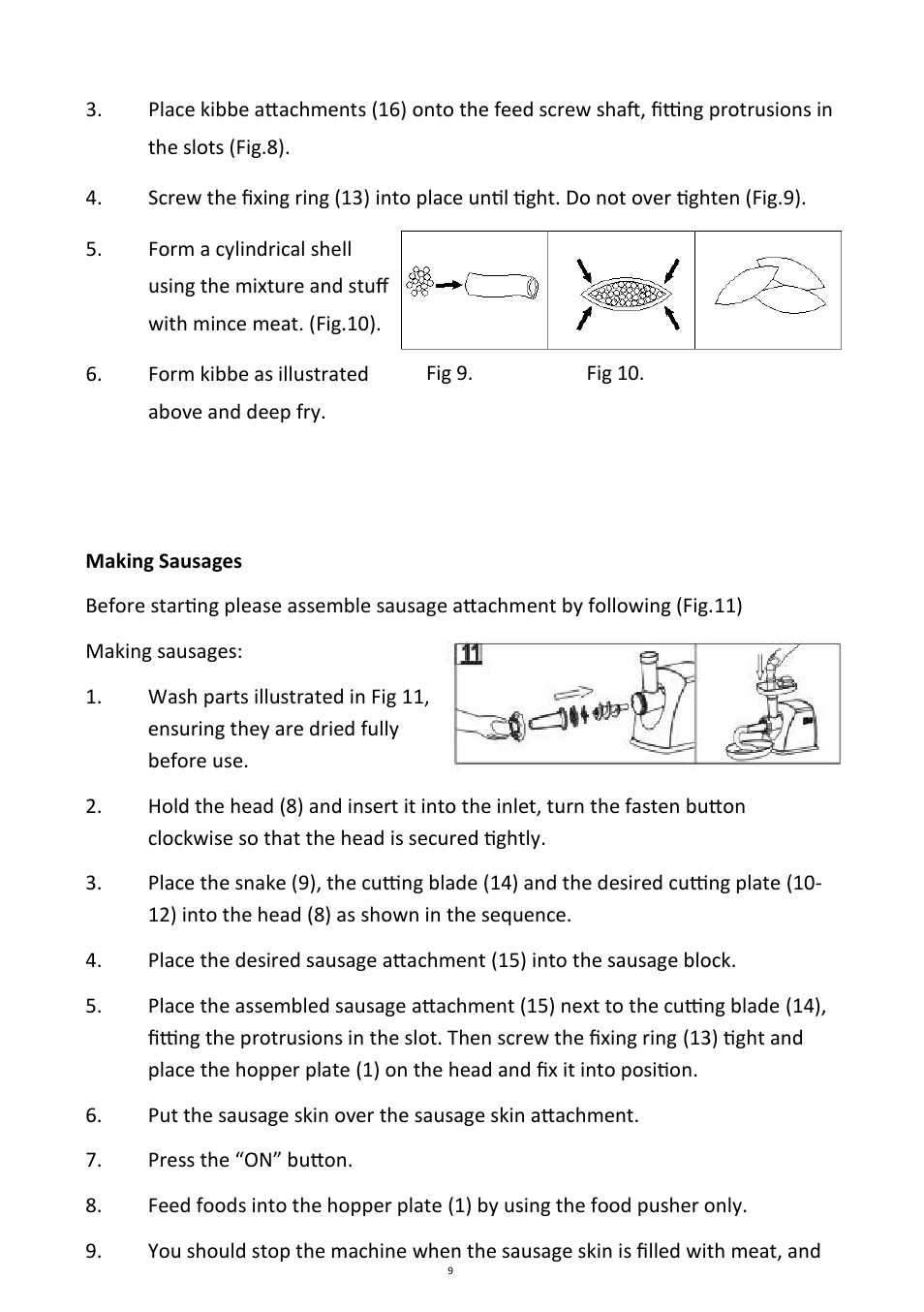 Andrew James AJ000360 Meat Grinder with Tomato Squeezer User Manual | Page 9 / 14