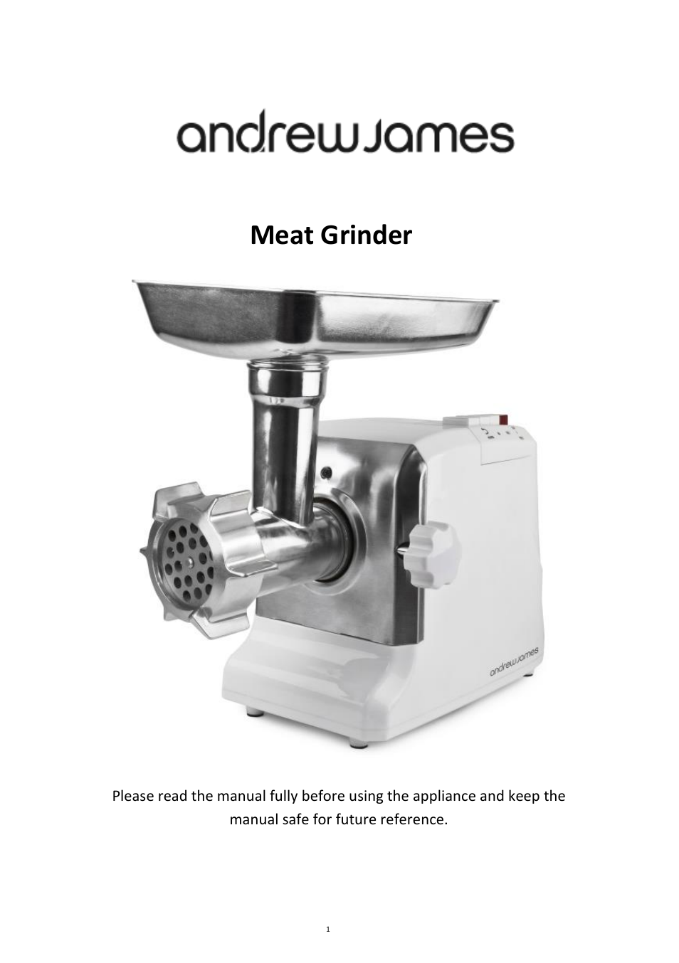 Andrew James AJ000132 Premium Meat Grinder User Manual | 18 pages