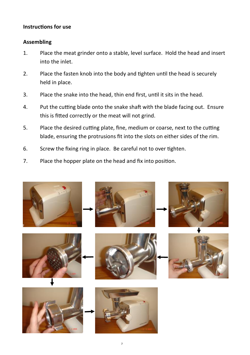 Andrew James AJ000132 Premium Meat Grinder User Manual | Page 7 / 18