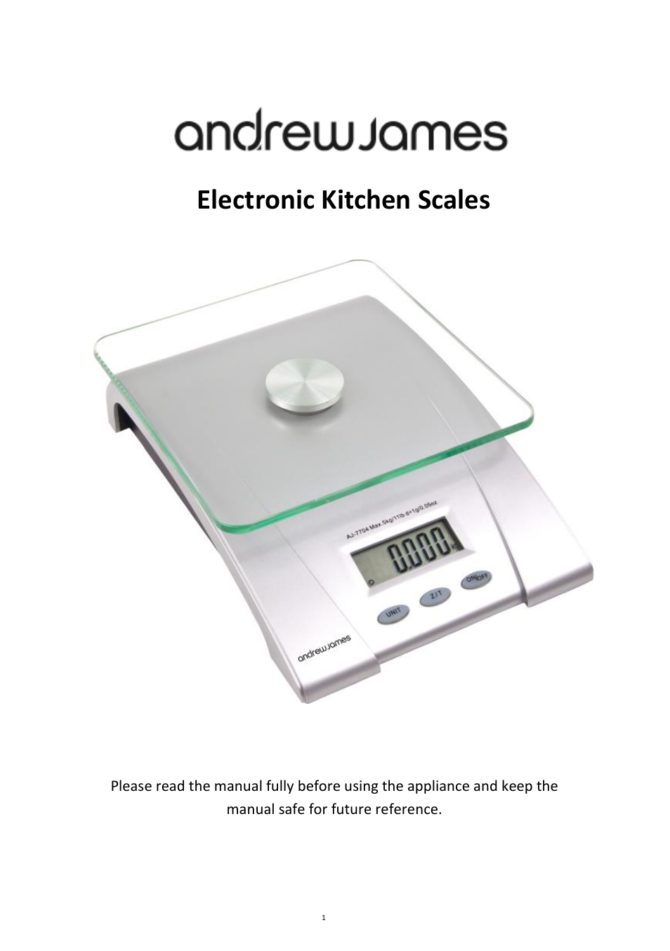 Andrew James AJ000147 Kitchen Scales User Manual | 5 pages