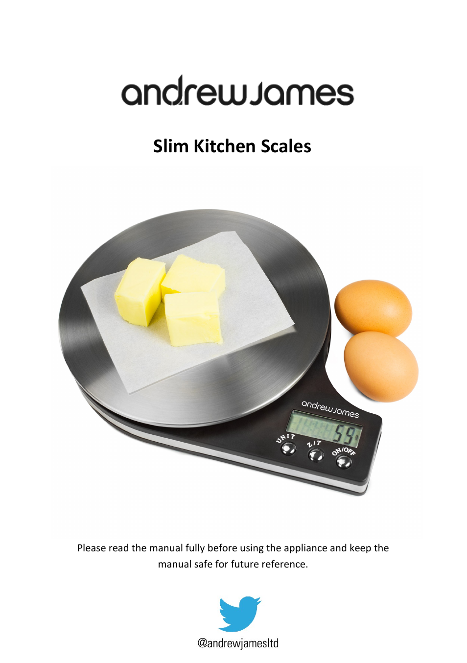 Andrew James AJ000003 Kitchen Scales Slim User Manual | 7 pages