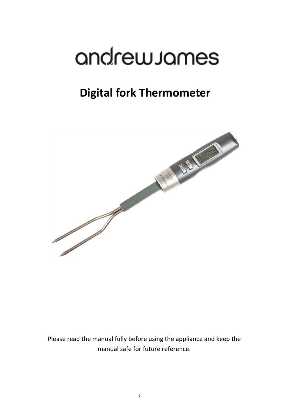 Andrew James AJ000019 Fork Thermometer User Manual | 5 pages
