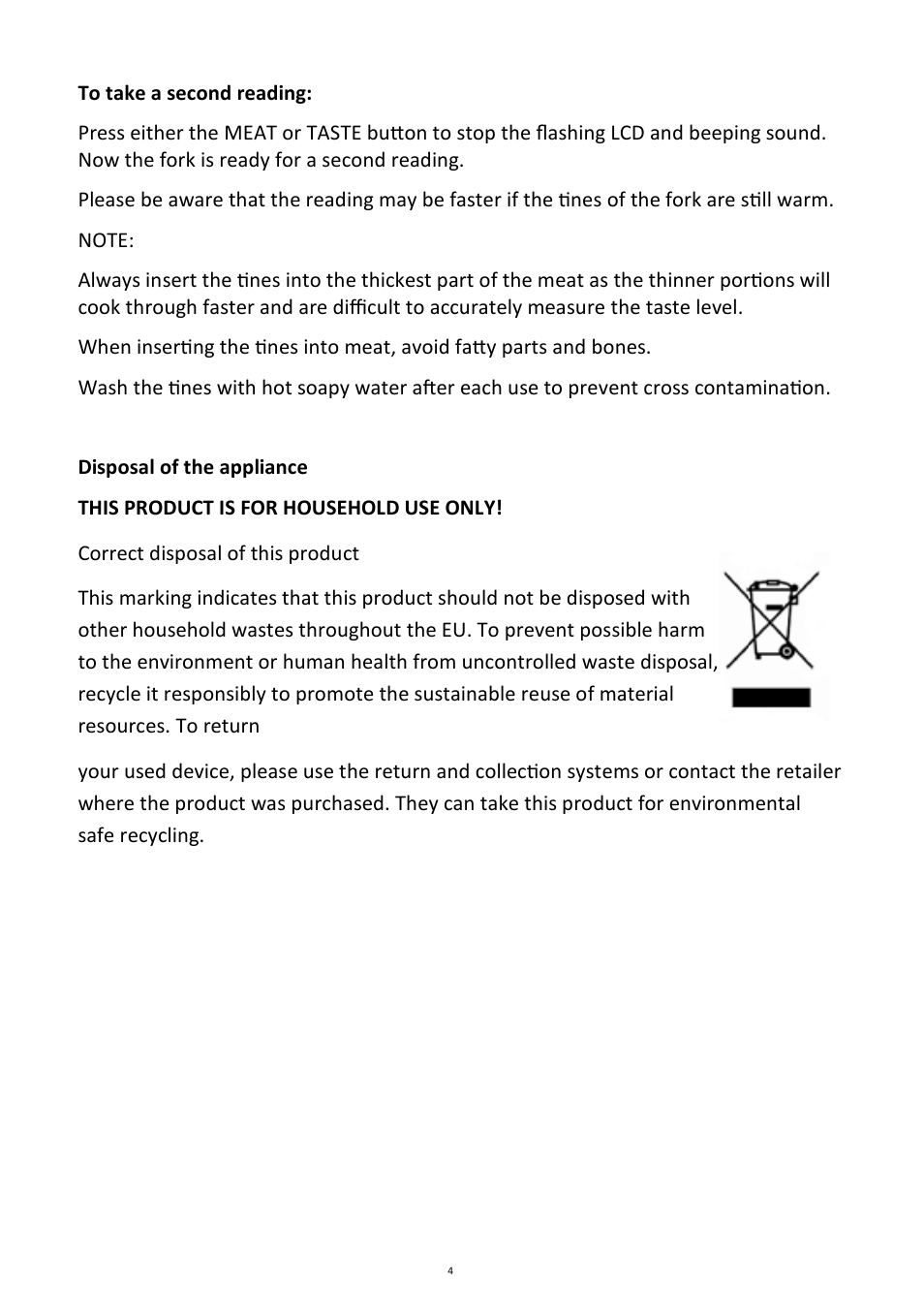 Andrew James AJ000019 Fork Thermometer User Manual | Page 4 / 5