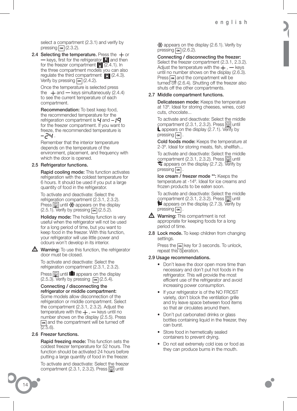 Fagor FFJ8865 User Manual | Page 21 / 64
