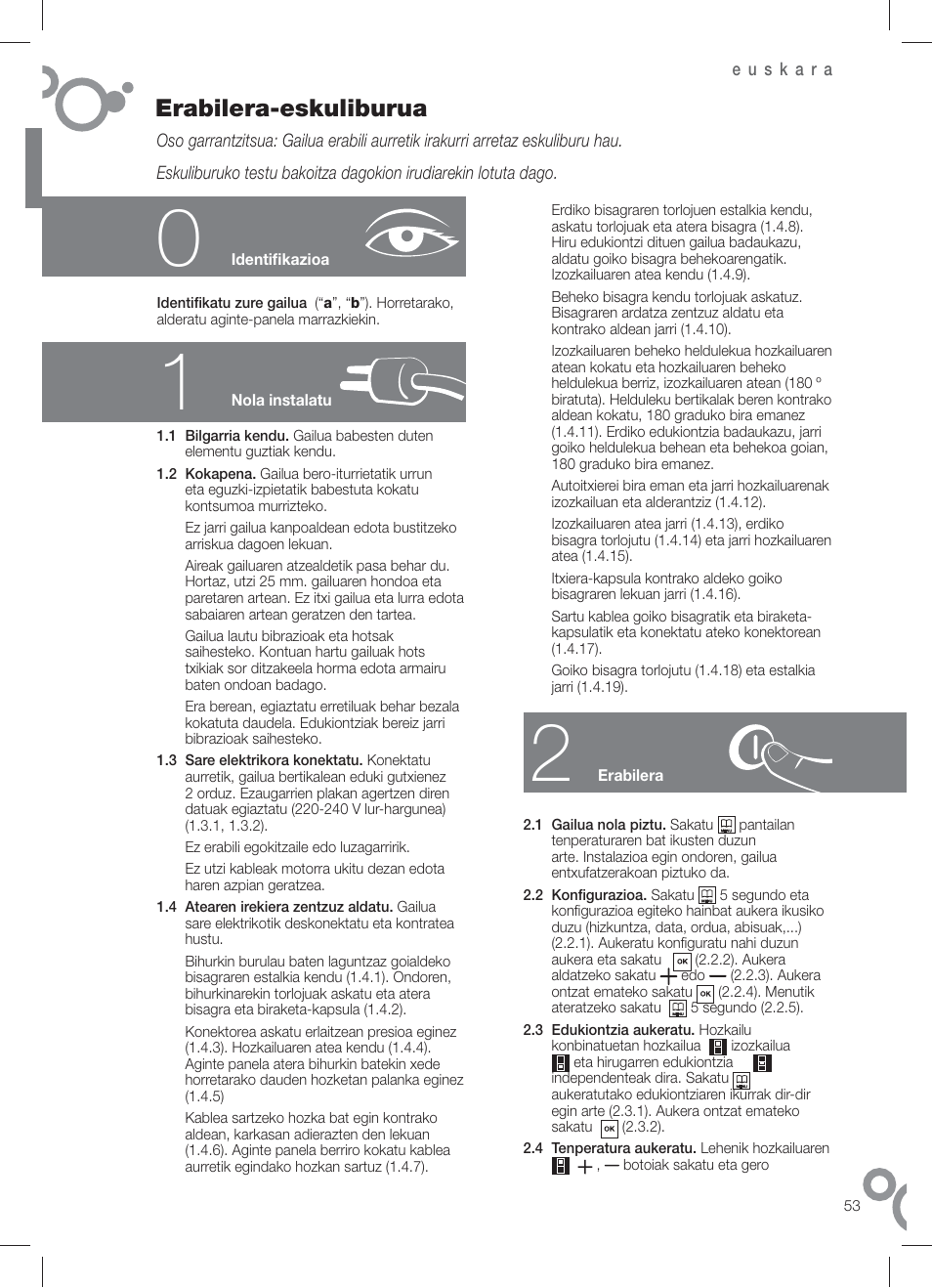 Erabilera-eskuliburua | Fagor FFJ8865 User Manual | Page 60 / 64