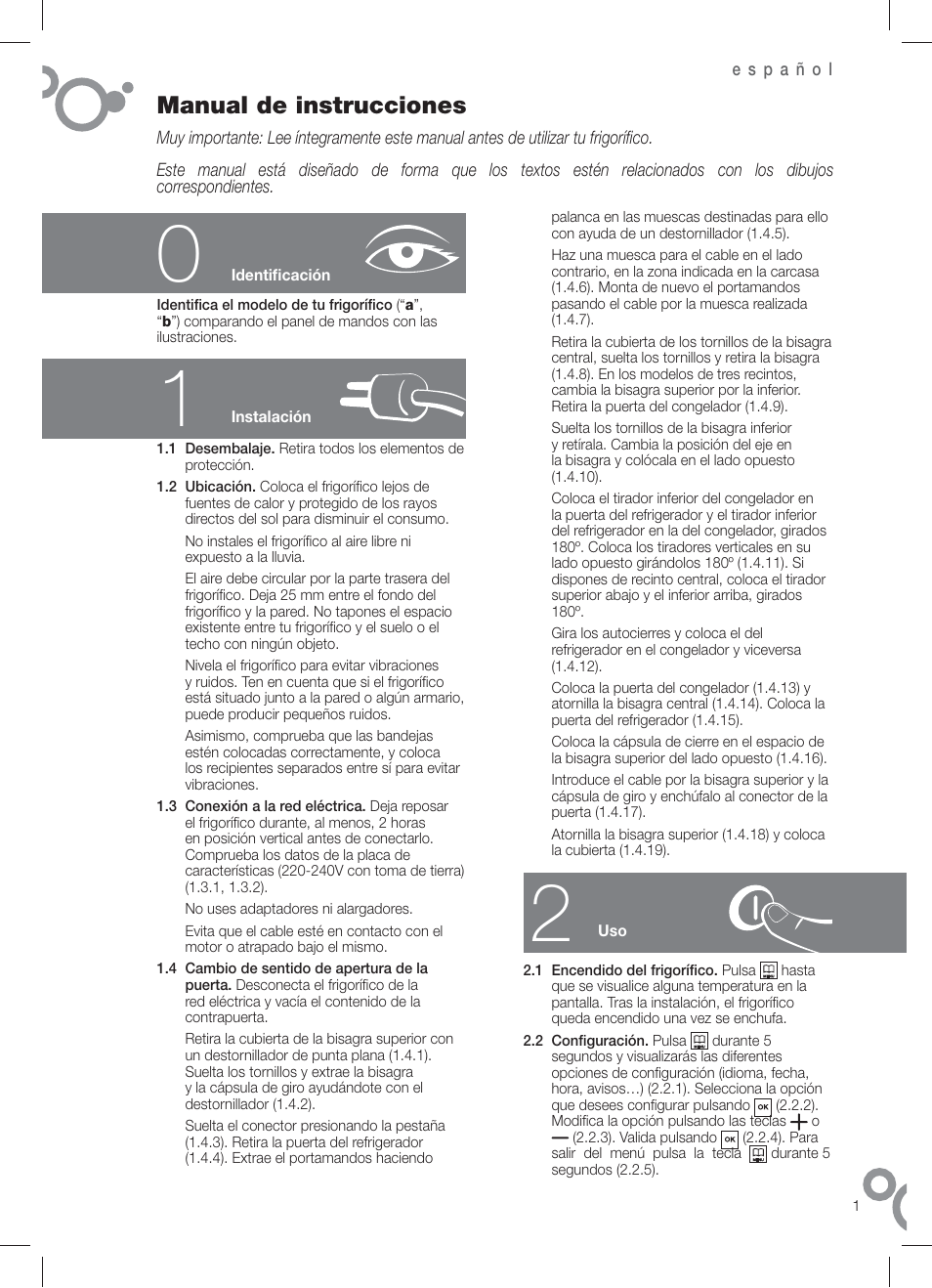 Manual de instrucciones | Fagor FFJ8865 User Manual | Page 8 / 64