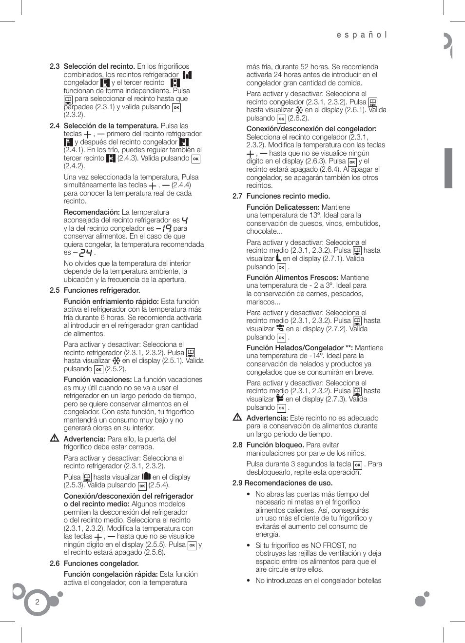 Fagor FFJ8865 User Manual | Page 9 / 64