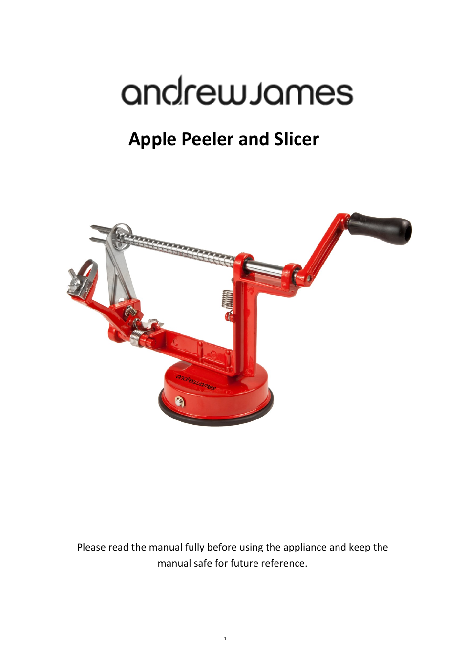 Andrew James AJ000069 Apple Corer User Manual | 8 pages