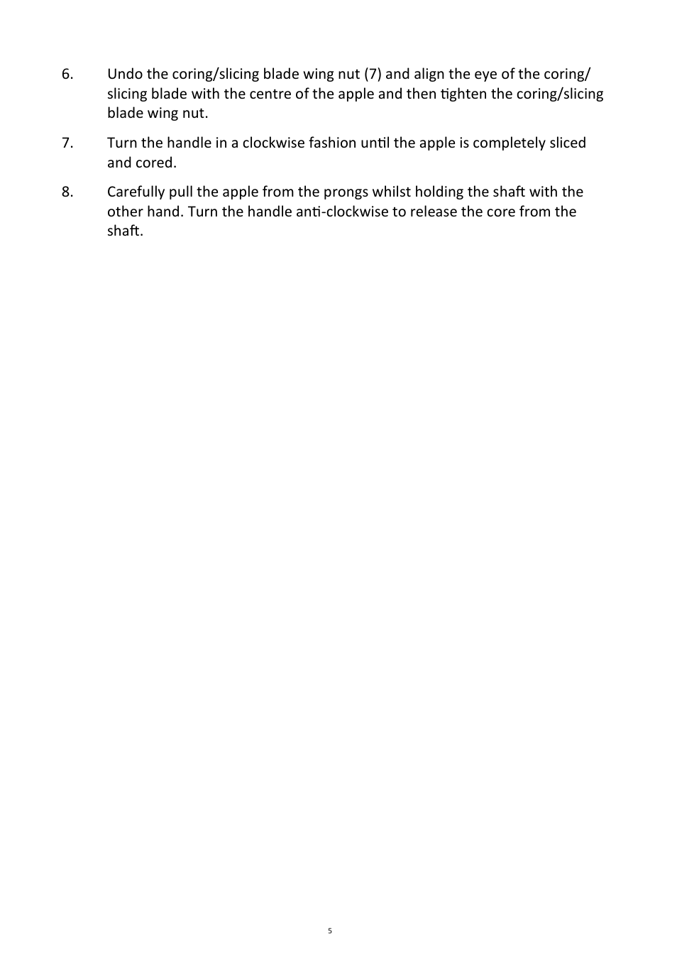 Andrew James AJ000069 Apple Corer User Manual | Page 5 / 8