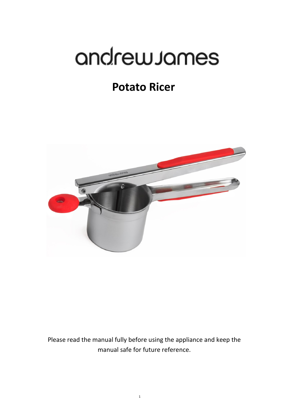 Andrew James AJ000293 Potato Ricer User Manual | 3 pages