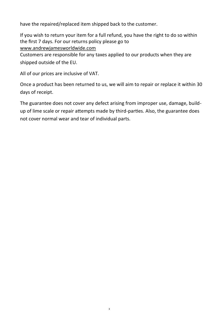 Andrew James AJ000293 Potato Ricer User Manual | Page 3 / 3