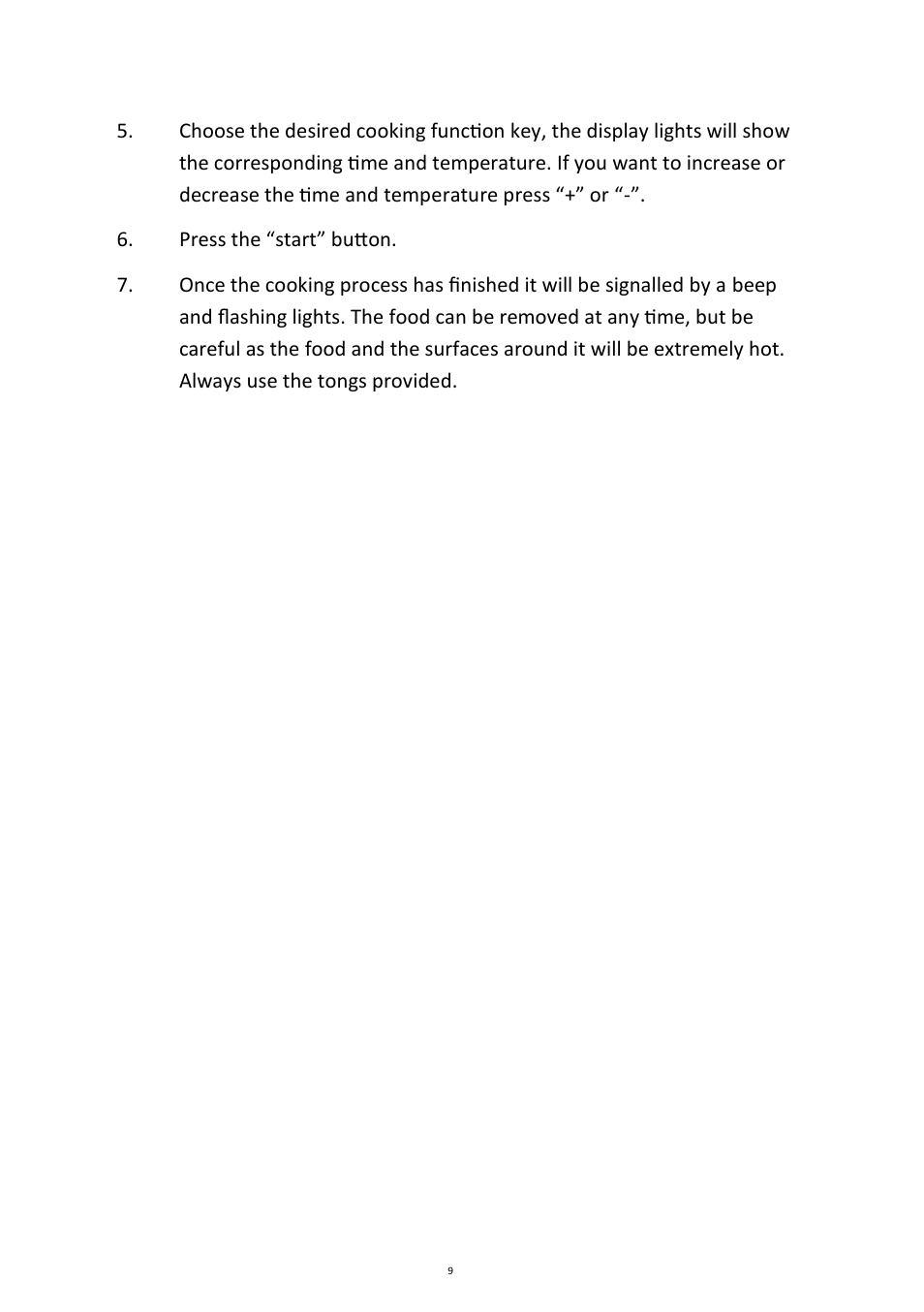 Andrew James AJ000215 12L Premium Digital Halogen Oven with Hinged Lid User Manual | Page 9 / 31