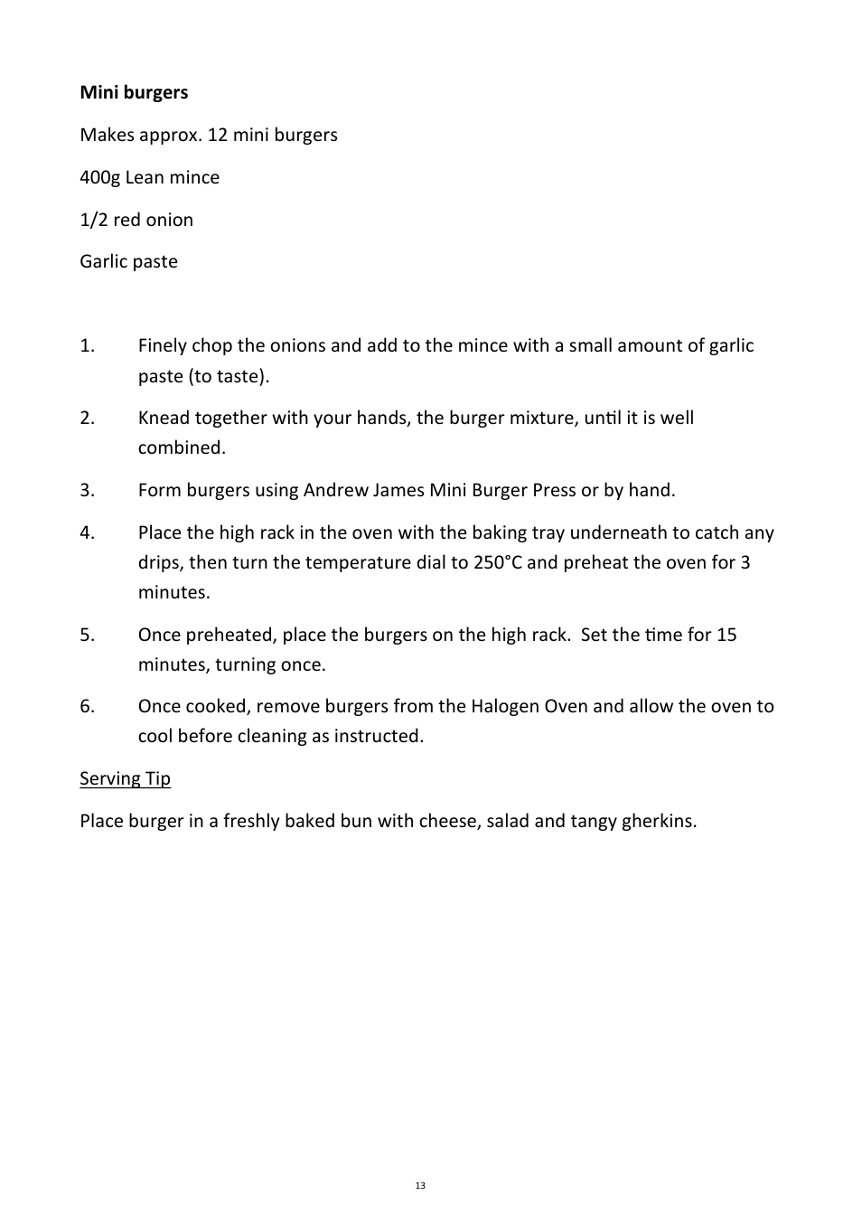Andrew James AJ000012 7 Litre Premium Halogen User Manual | Page 13 / 30