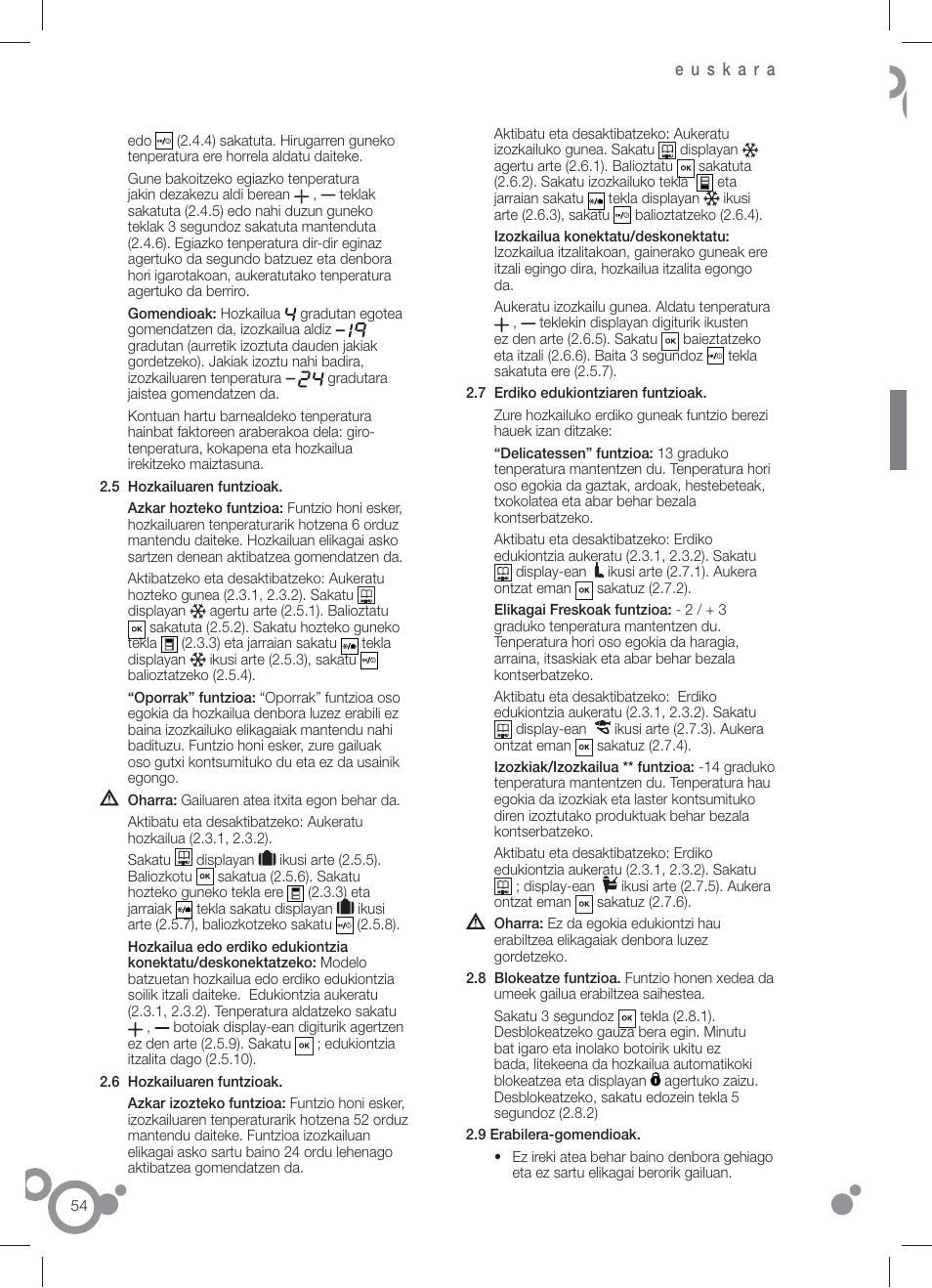 Fagor FFJ8845 User Manual | Page 56 / 58