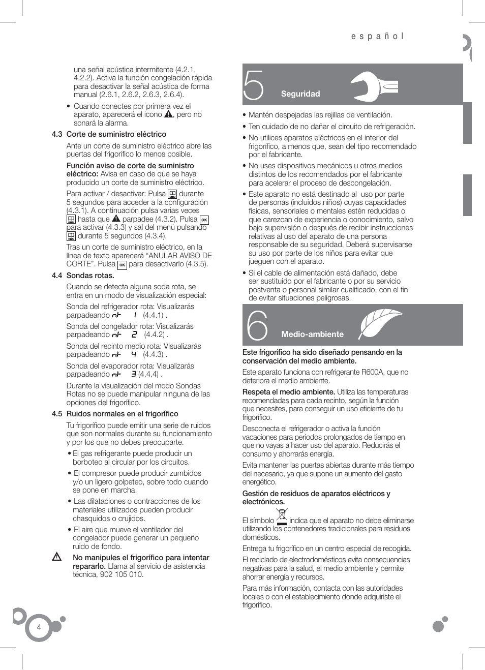 Fagor FFJ8845 User Manual | Page 6 / 58