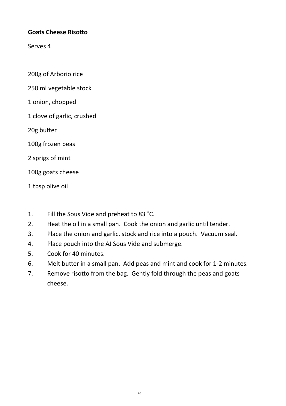 Andrew James AJ000596 Ultimate Sous Vide Package User Manual | Page 20 / 26