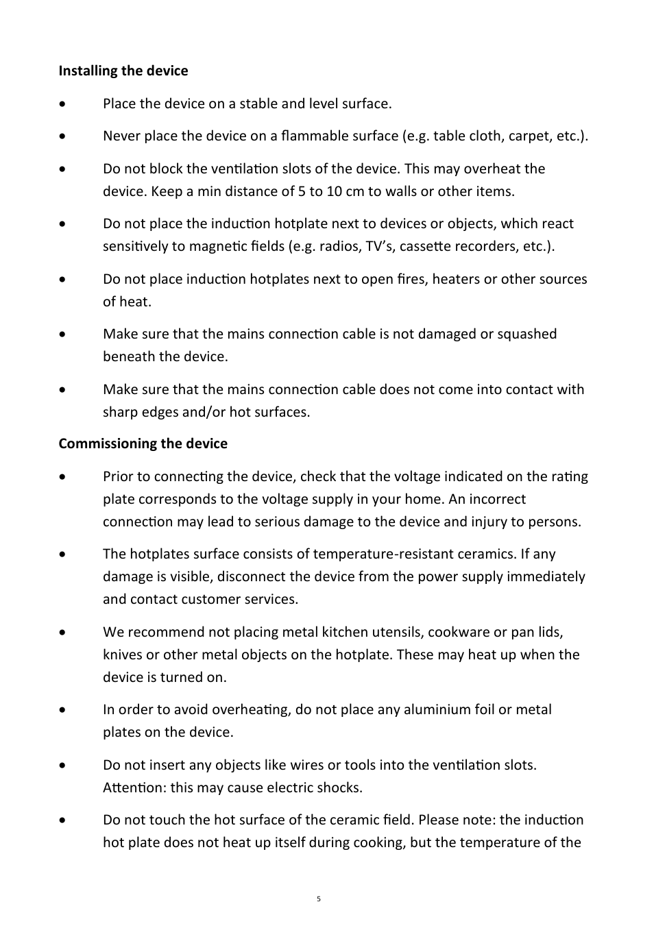 Andrew James AJ000127 Double Induction Hob User Manual | Page 5 / 12