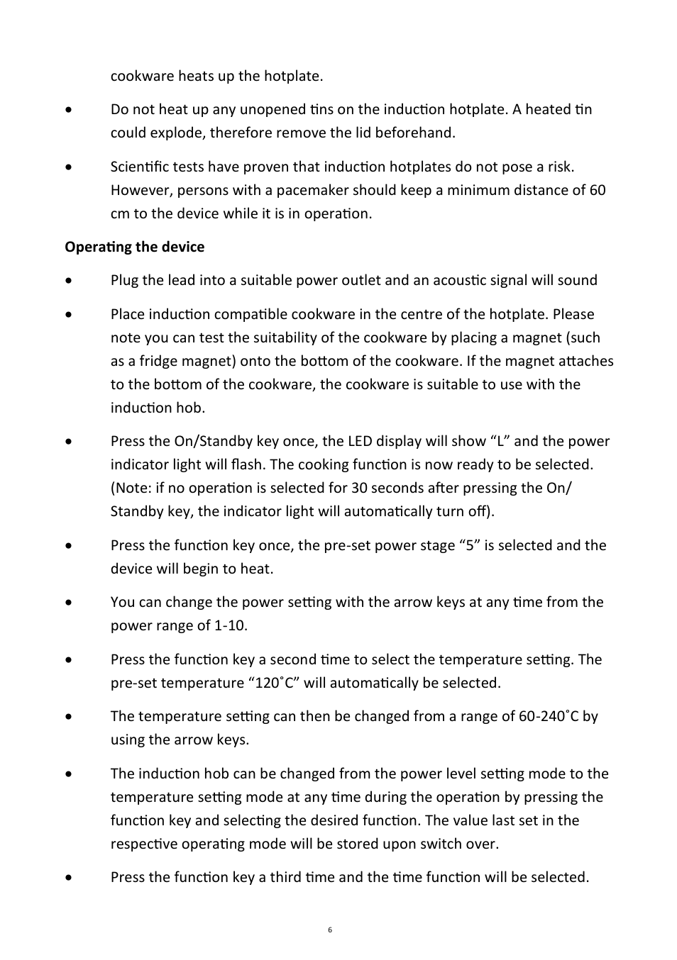 Andrew James AJ000127 Double Induction Hob User Manual | Page 6 / 12