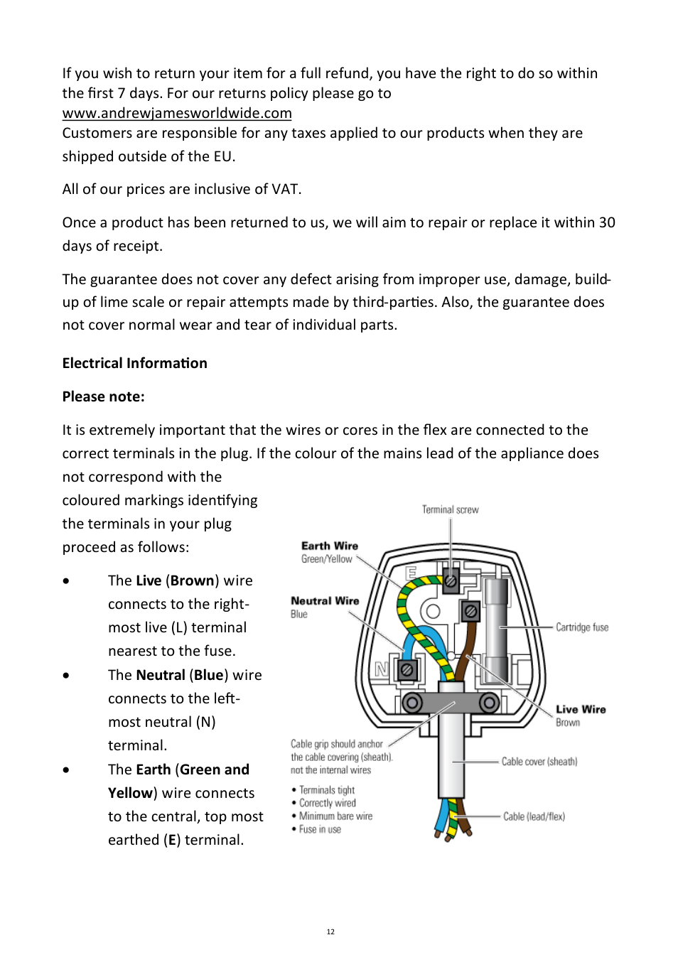 Andrew James AJ000208 Barbeque User Manual | Page 12 / 14