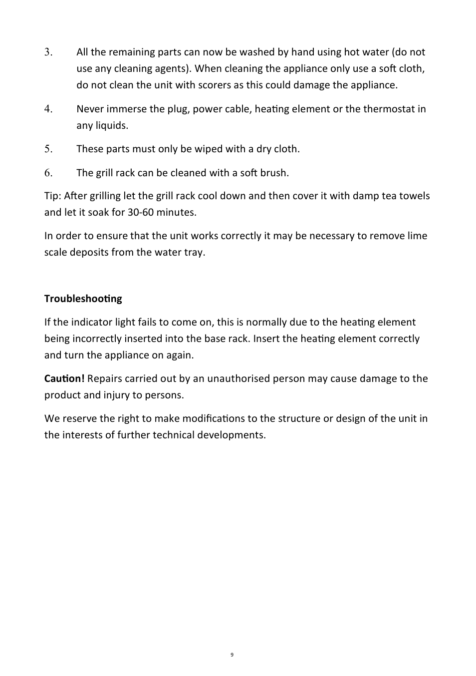Andrew James AJ000302 Deluxe Barbeque Grill User Manual | Page 9 / 13