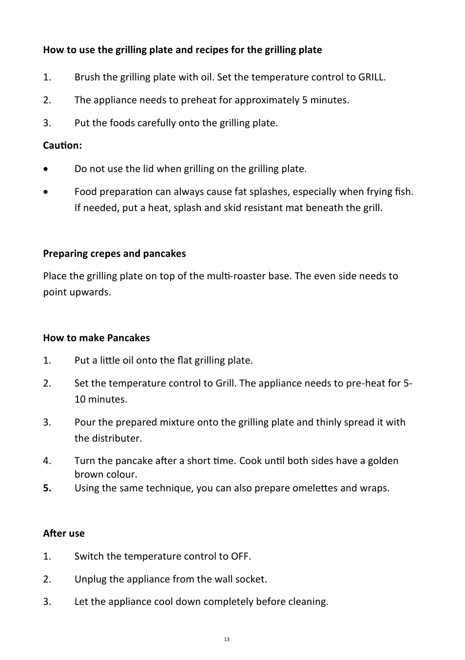 Andrew James AJ000266 Multifunctional Roaster User Manual | Page 13 / 22