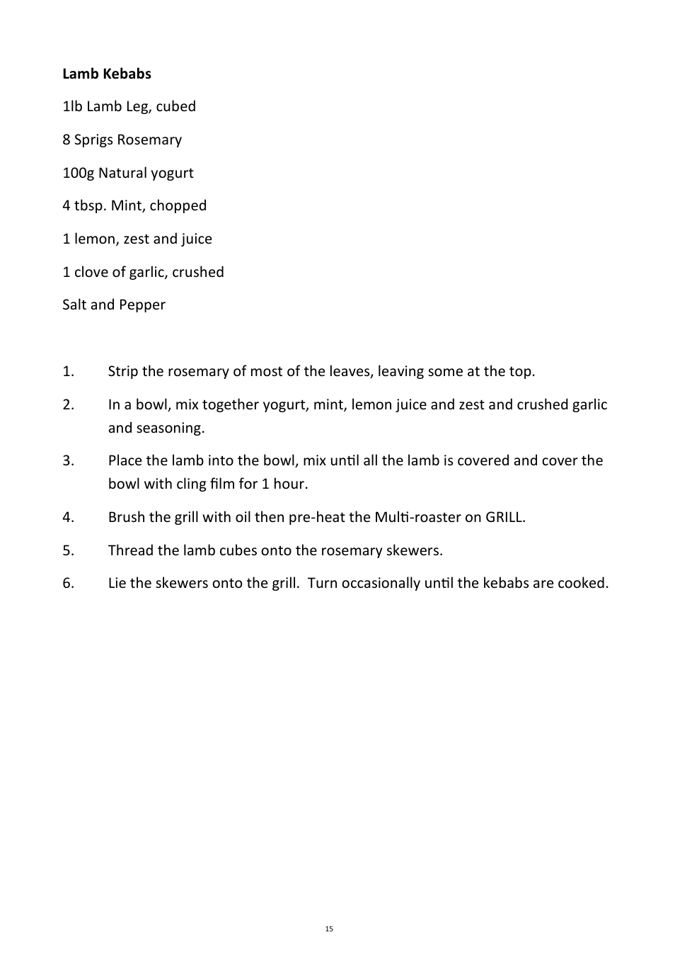 Andrew James AJ000266 Multifunctional Roaster User Manual | Page 15 / 22