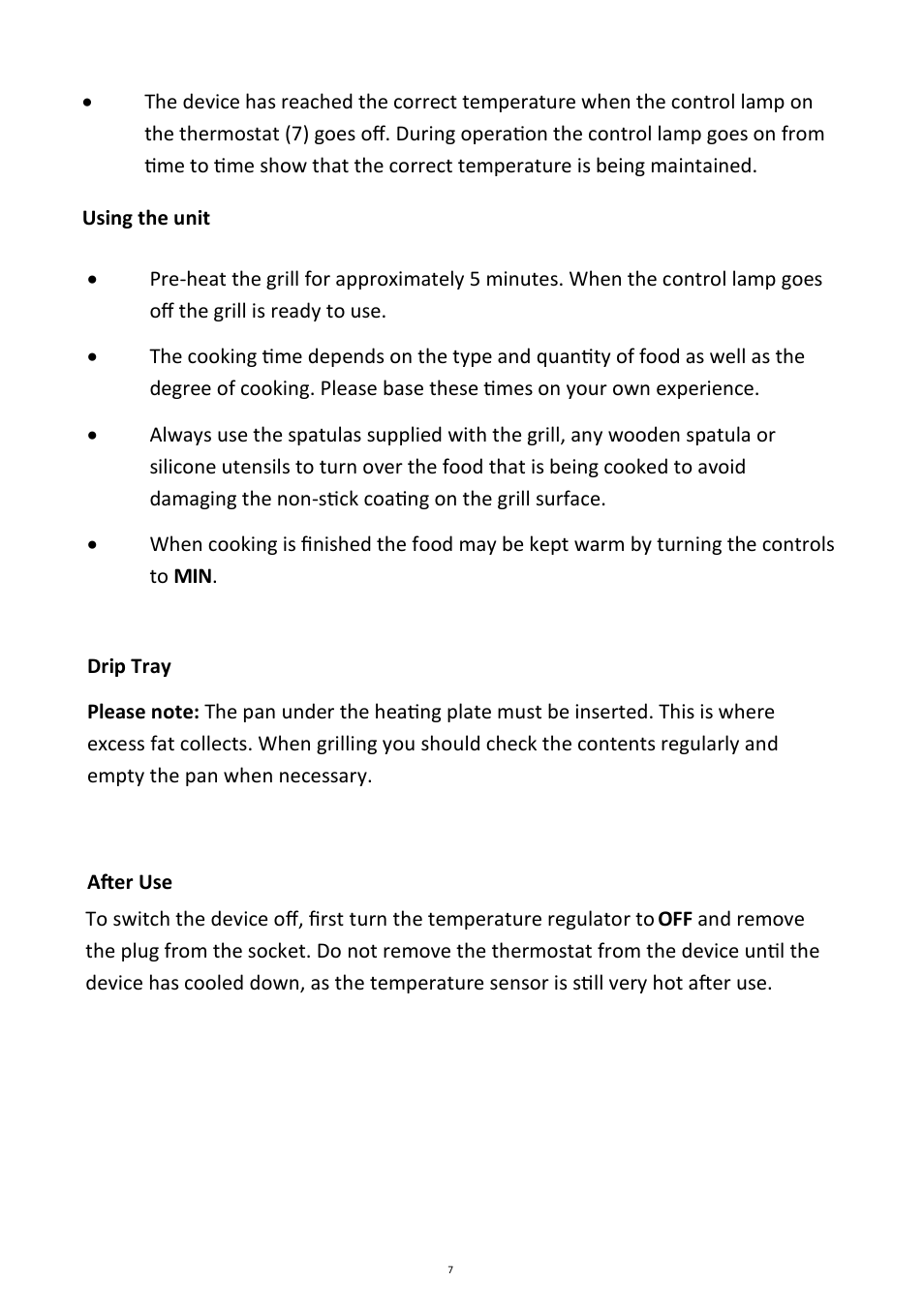 Andrew James AJ000040 Teppanyaki Electric Table Grill User Manual | Page 7 / 15