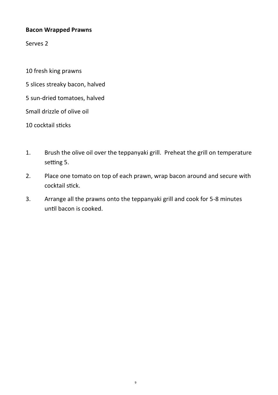 Andrew James AJ000040 Teppanyaki Electric Table Grill User Manual | Page 9 / 15