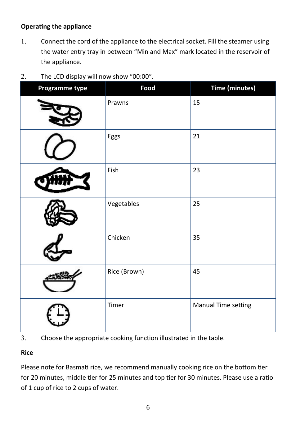 Andrew James AJ000581 3 Tier Digital Food Steamer User Manual | Page 6 / 10
