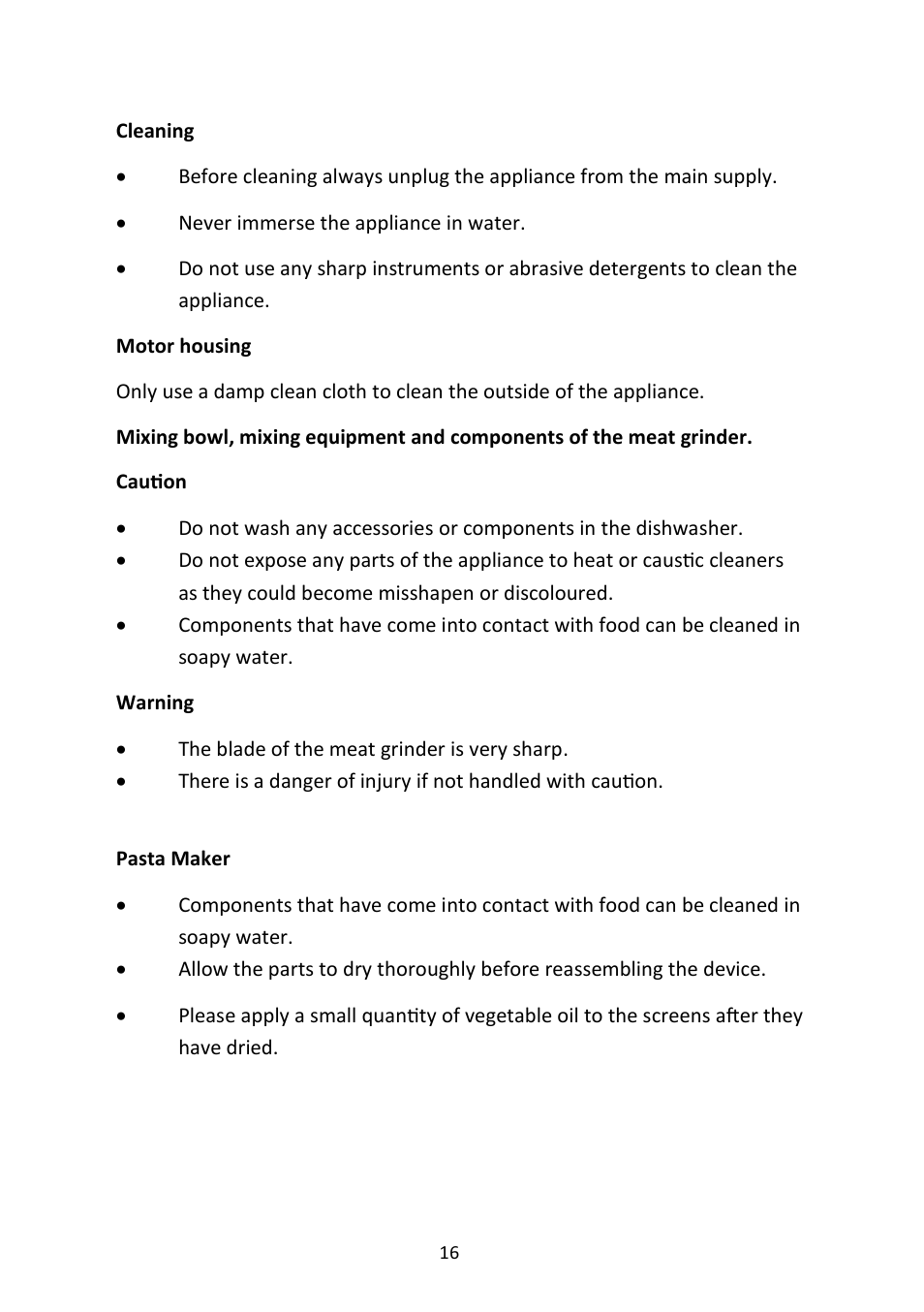 Andrew James AJ000229 Ultimate 7 Litre Food Mixer Package User Manual | Page 16 / 19