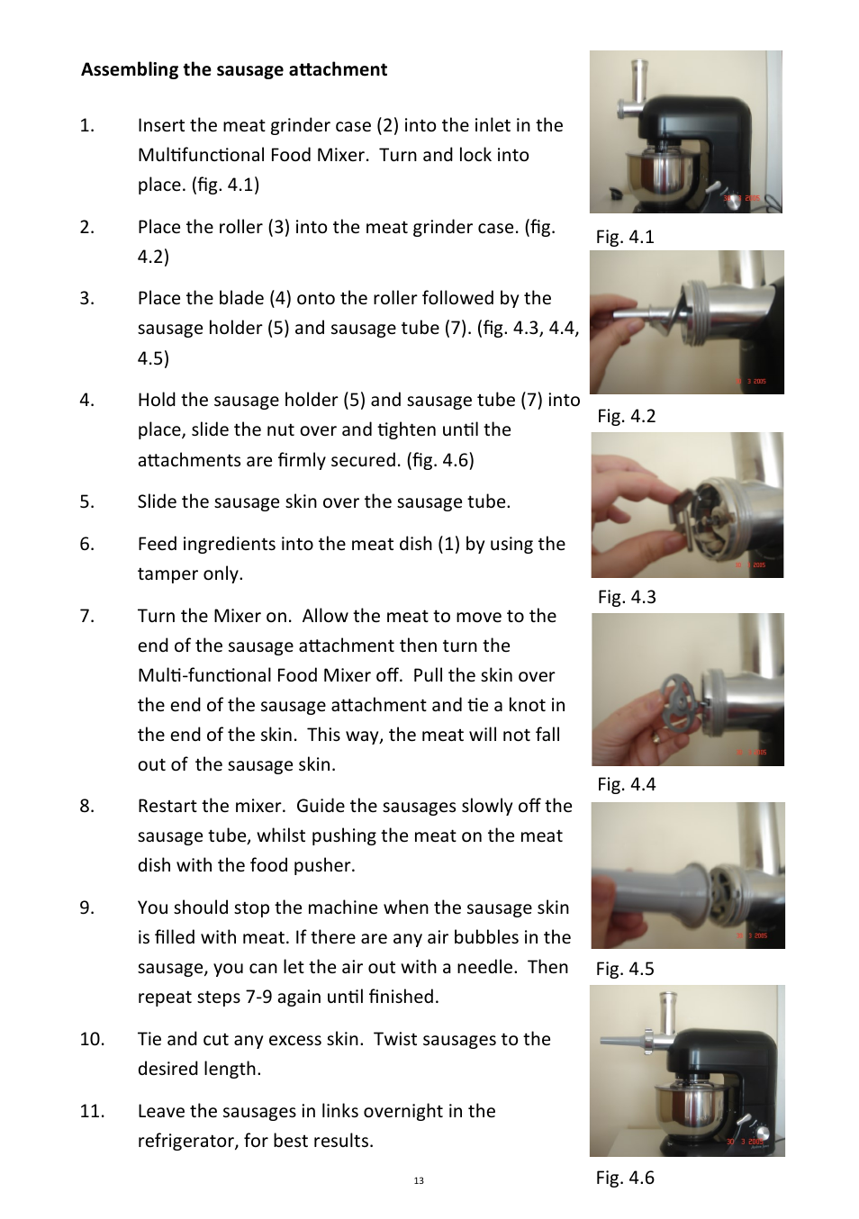 Andrew James AJ000224 5.2 Litre Multifunctional Food Mixer User Manual | Page 13 / 25