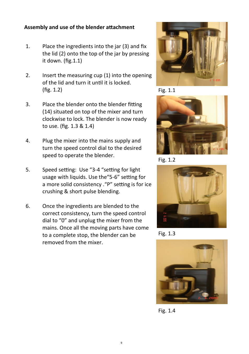 Andrew James AJ000224 5.2 Litre Multifunctional Food Mixer User Manual | Page 9 / 25
