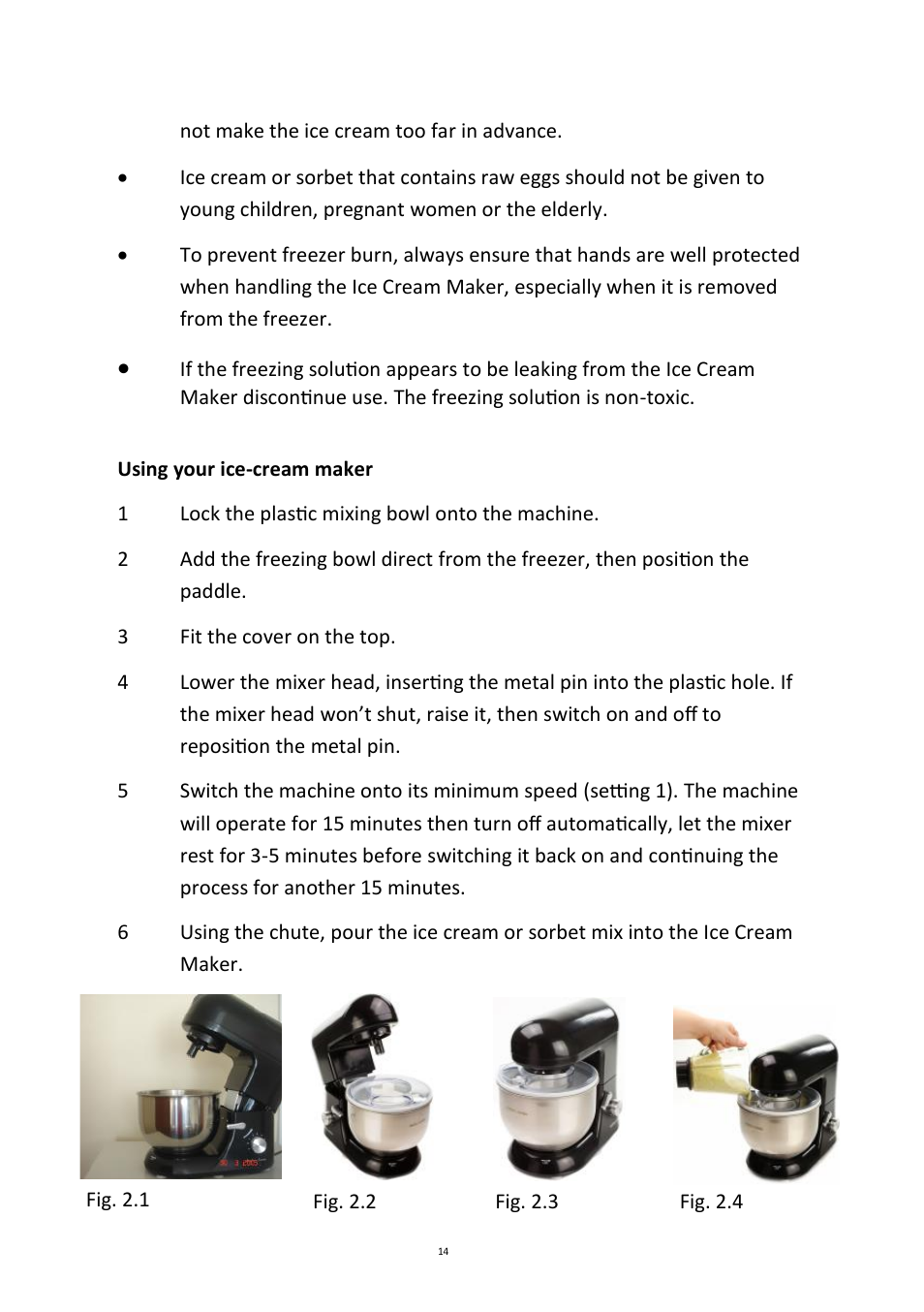 Andrew James AJ000161 5.2 Litre Food Mixer User Manual | Page 14 / 24