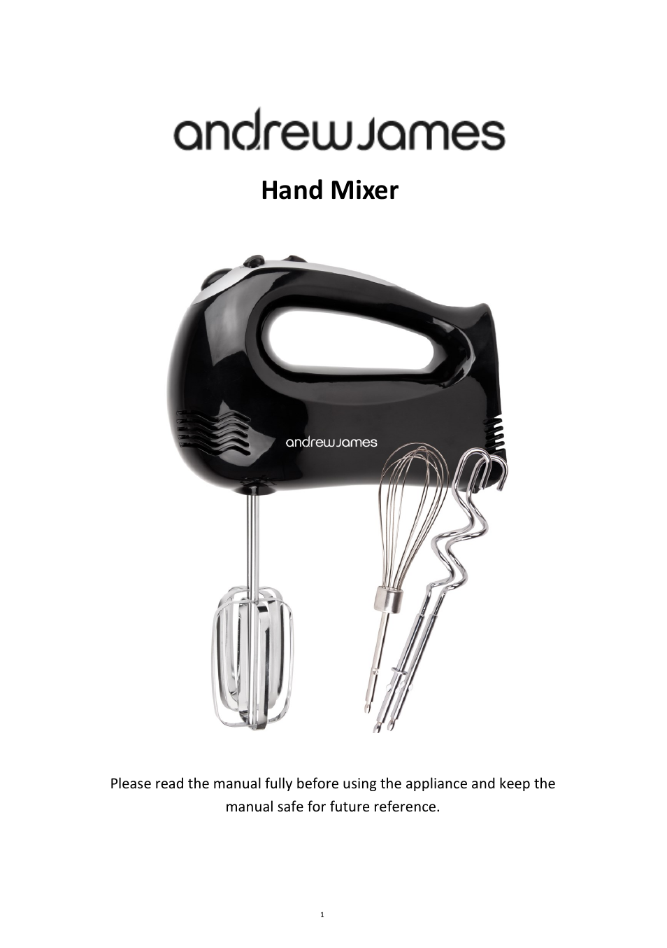 Andrew James AJ000131 Hand Mixer User Manual | 10 pages