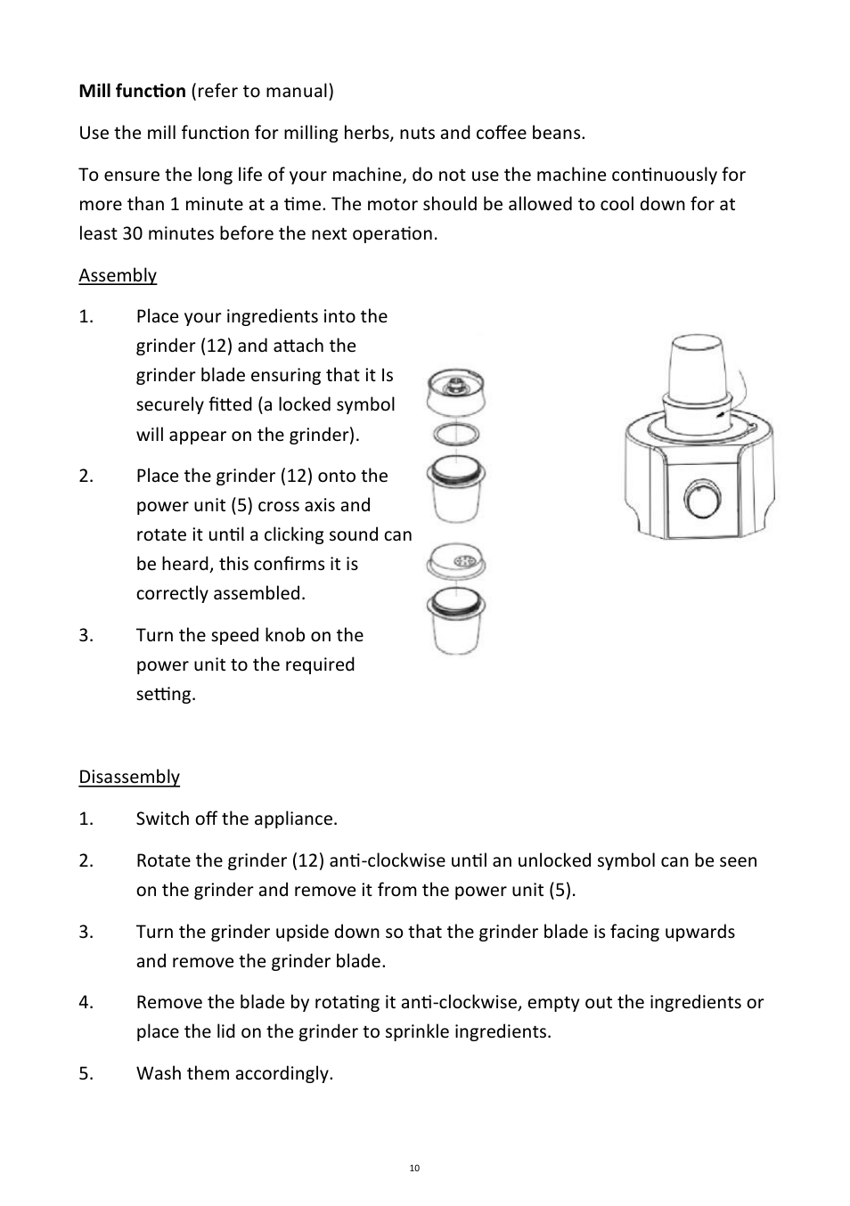 Andrew James AJ000233 Multifunctional Food Processor User Manual | Page 10 / 28