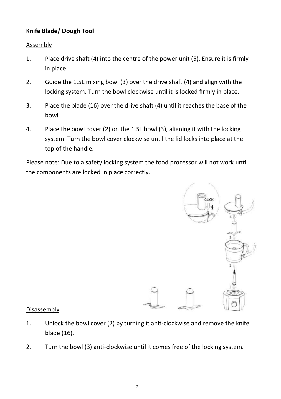 Andrew James AJ000233 Multifunctional Food Processor User Manual | Page 7 / 28