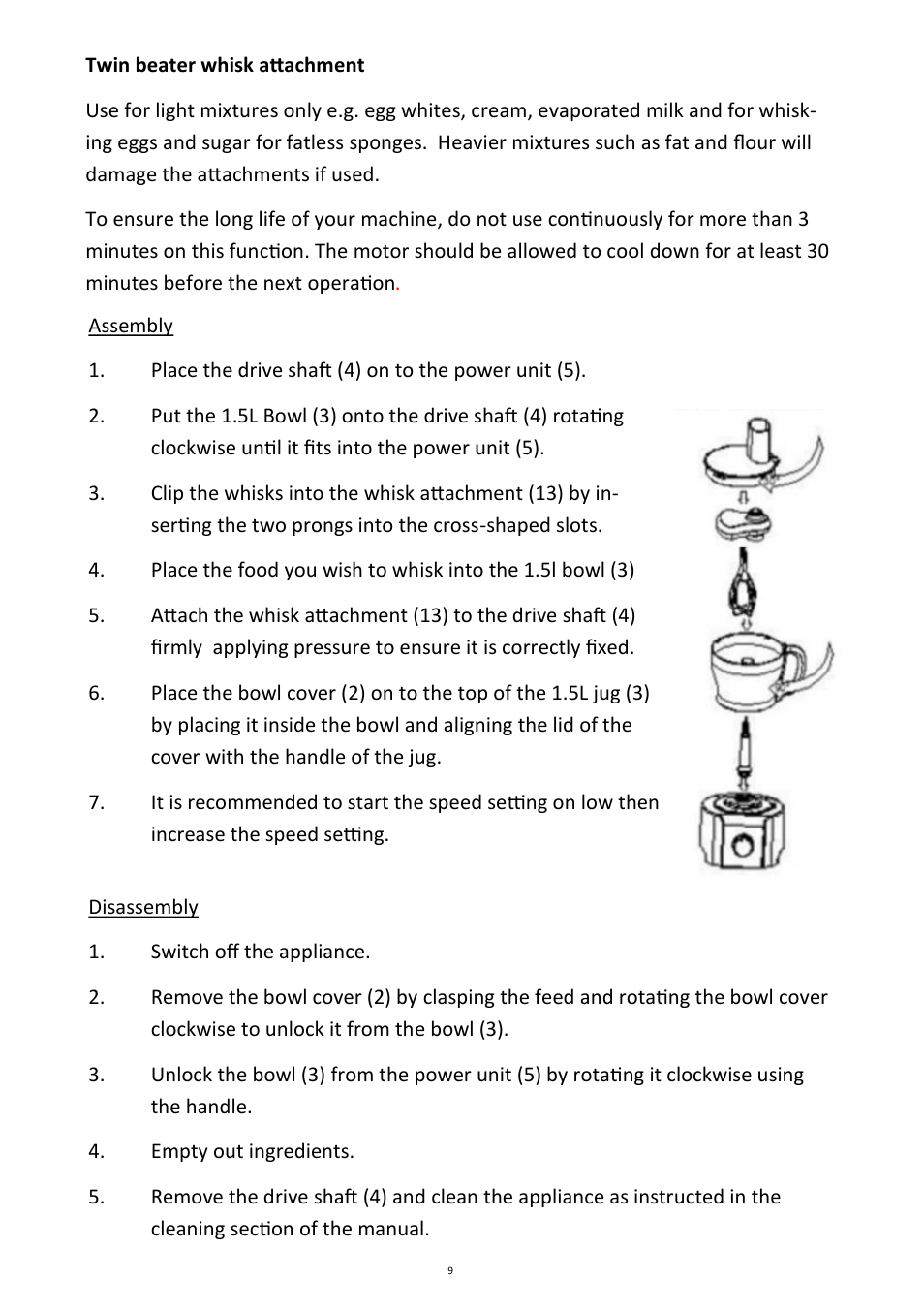 Andrew James AJ000233 Multifunctional Food Processor User Manual | Page 9 / 28
