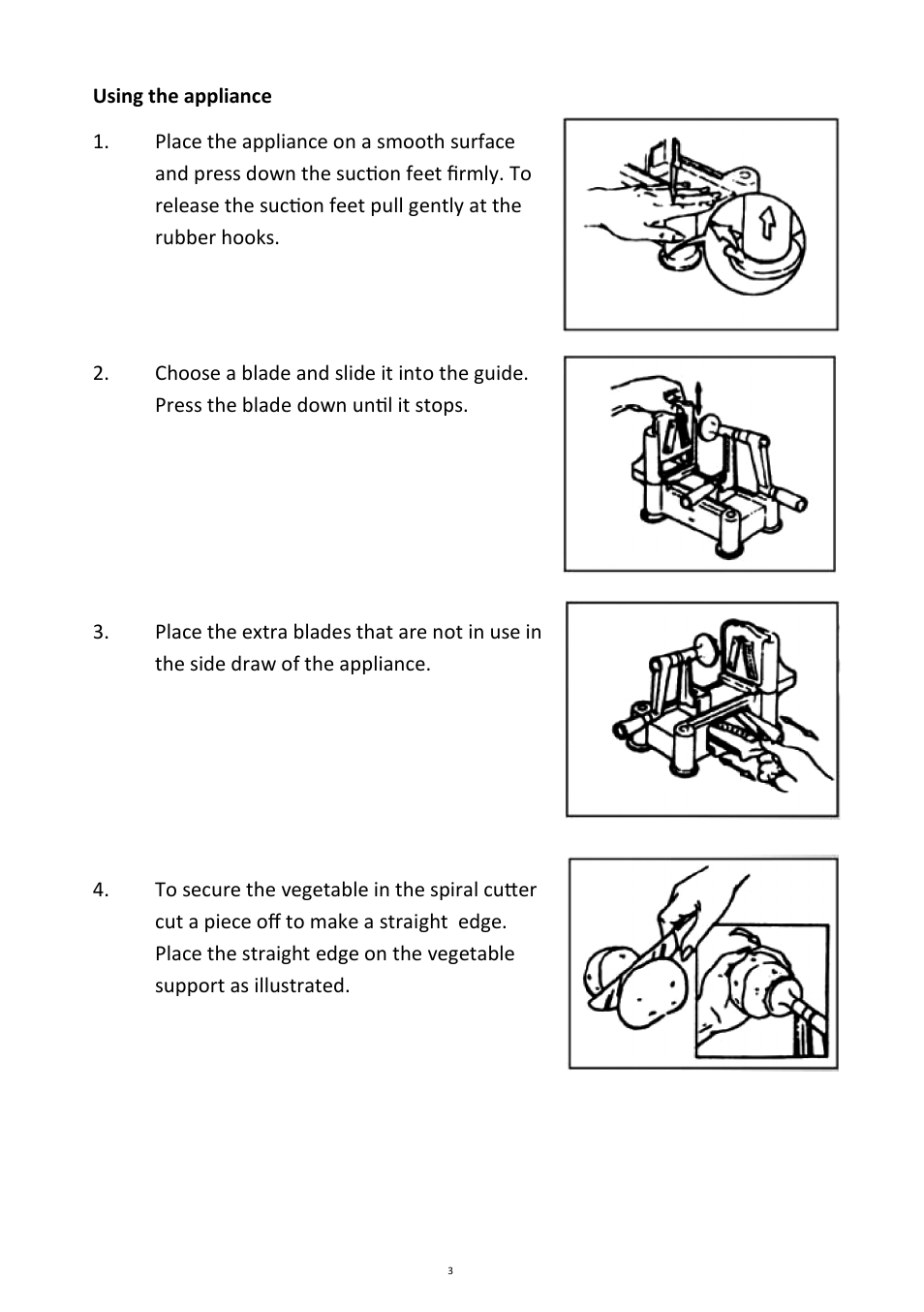 Andrew James AJ000374 Tri Blade Vegetable Slicer User Manual | Page 3 / 6