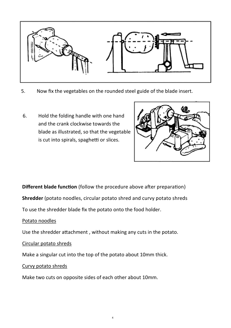 Andrew James AJ000374 Tri Blade Vegetable Slicer User Manual | Page 4 / 6