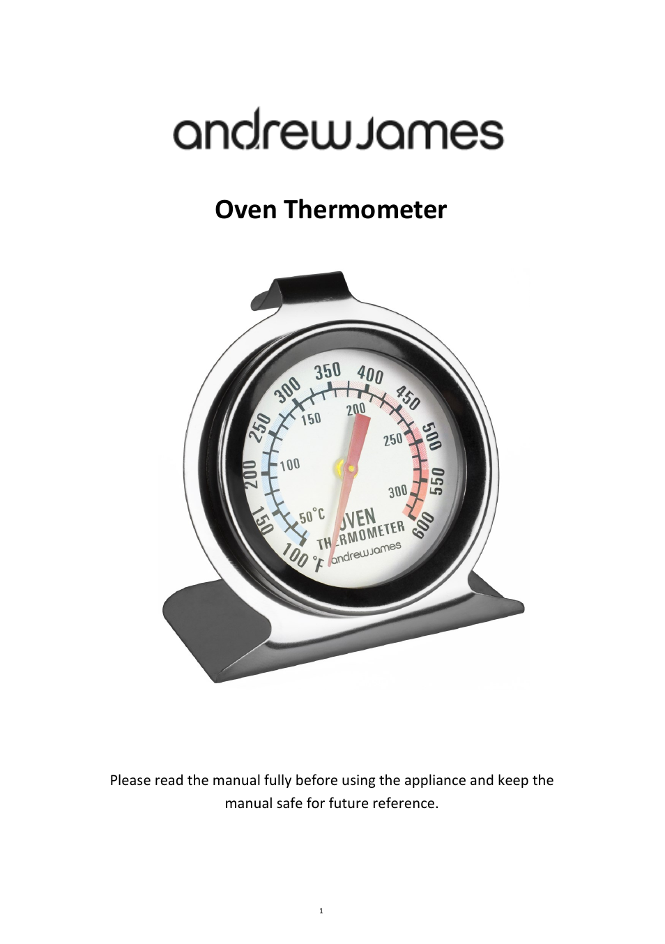 Andrew James AJ000047 Oven Thermometer User Manual | 3 pages