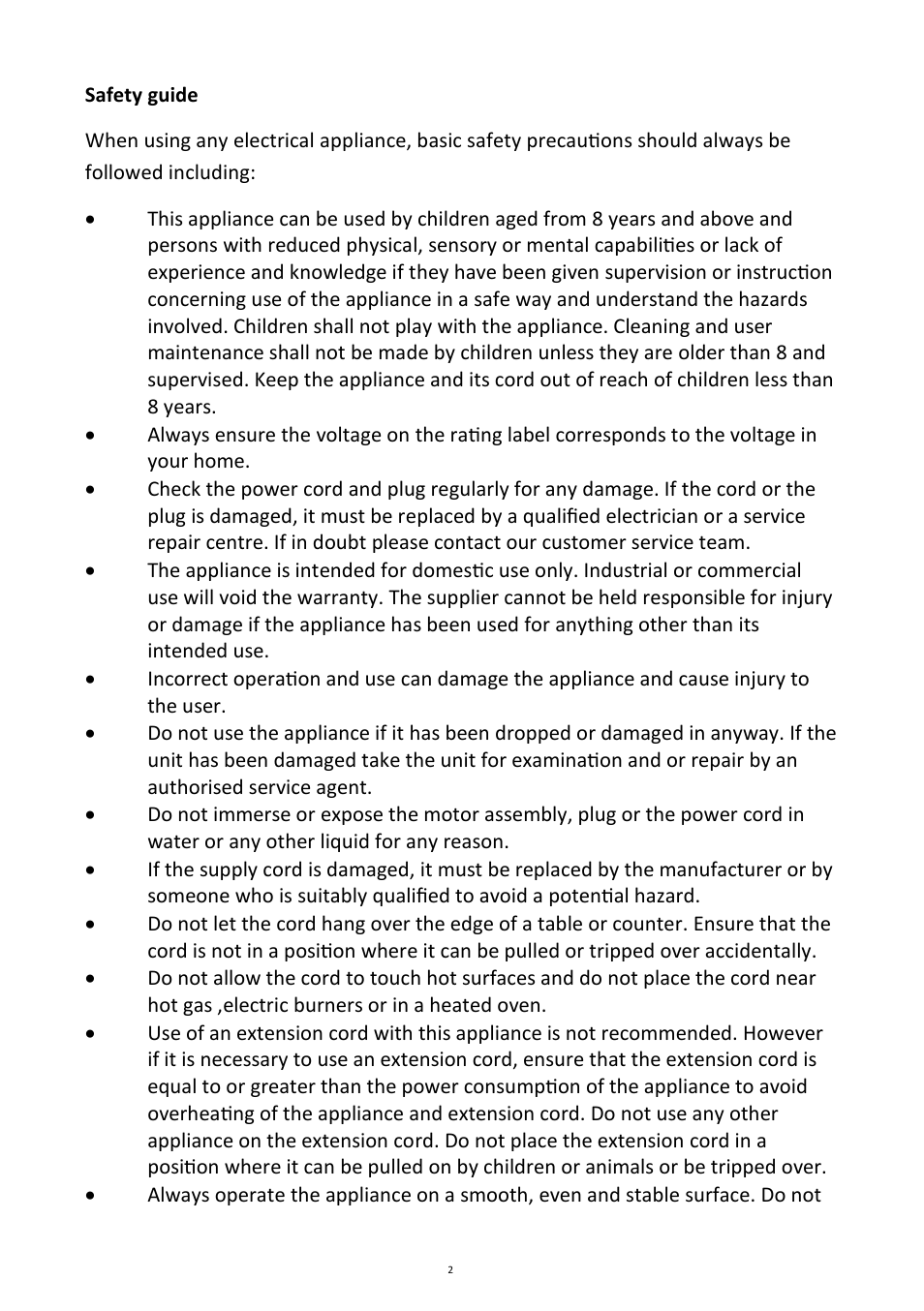Andrew James AJ000004 Electric Ice Crusher User Manual | Page 2 / 6