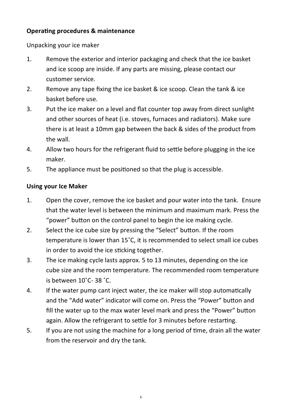 Andrew James AJ000220 Ice Cube Maker User Manual | Page 6 / 10