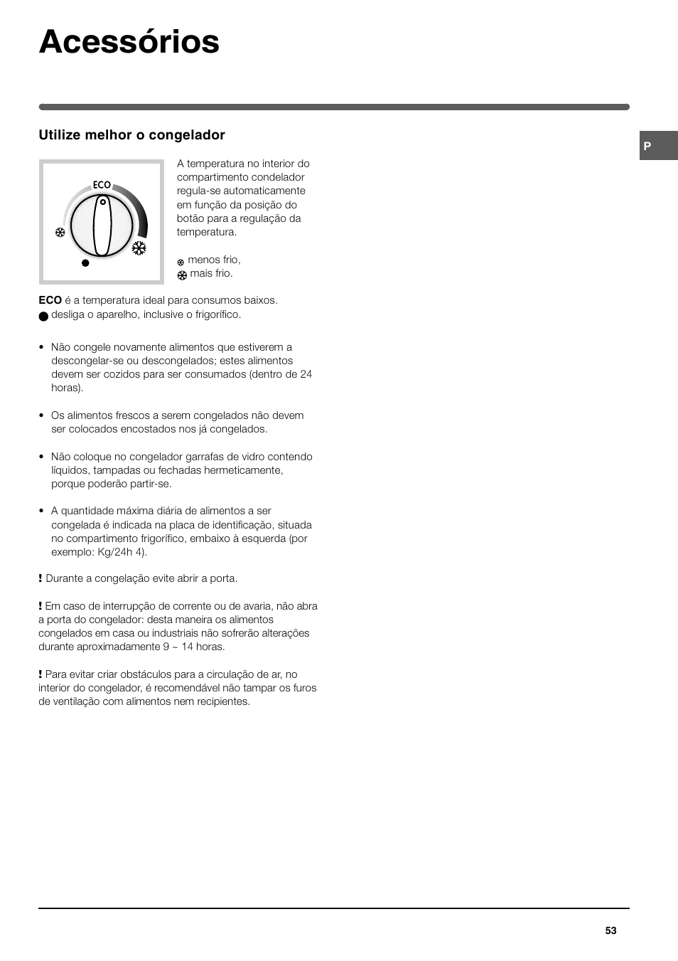 Acessórios | Indesit TAN 5 FNF S User Manual | Page 53 / 64