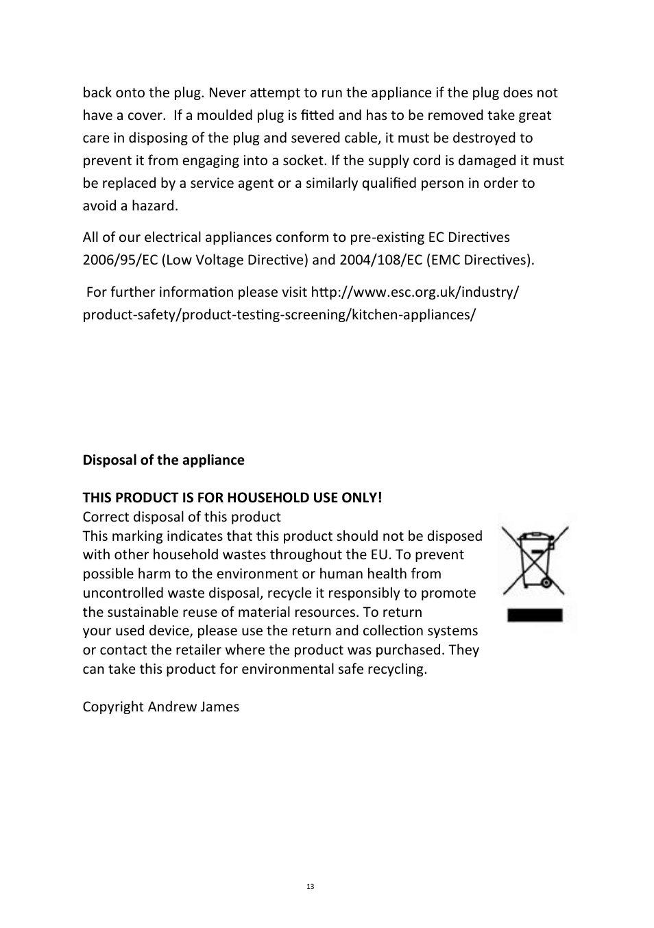 Andrew James AJ000477 Multi Cooker User Manual | Page 13 / 13