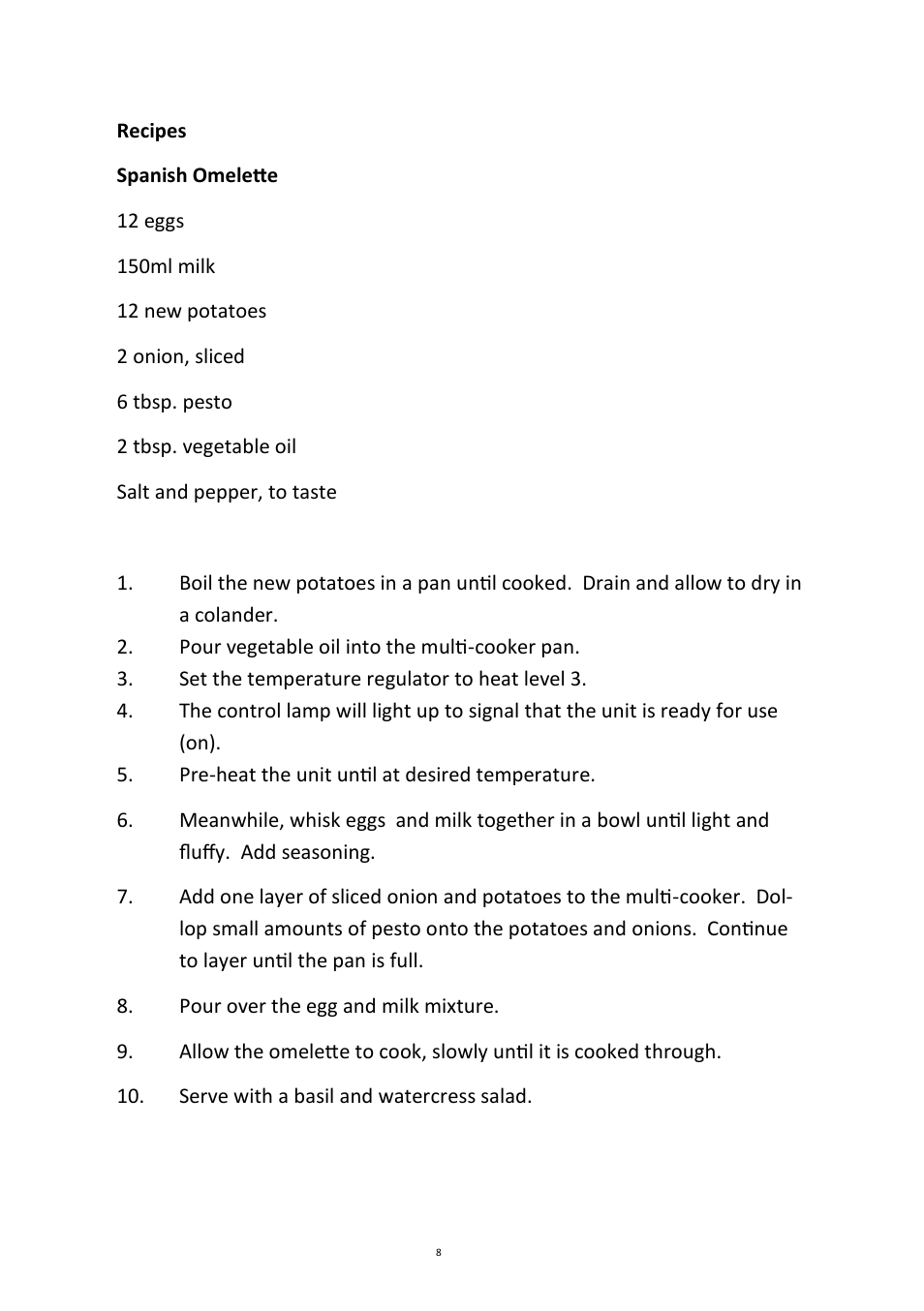 Andrew James AJ000477 Multi Cooker User Manual | Page 8 / 13